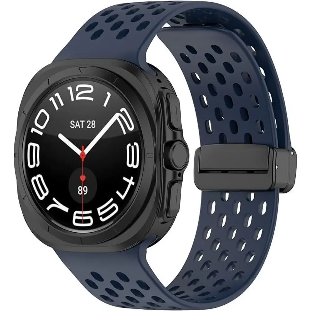 2PK Samsung Galaxy Watch 8 40/44mm & 8 Classic 46mm Silicone Band BLACK & BLUE